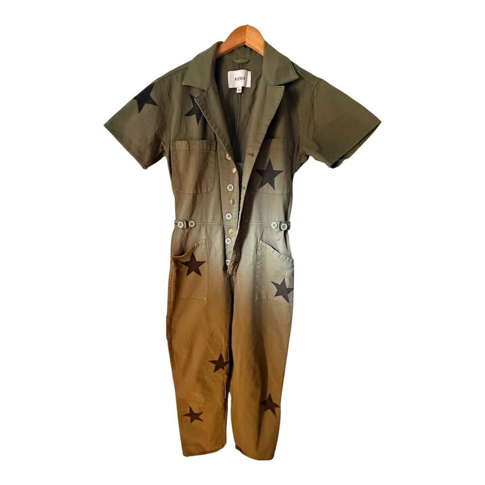 Pistola Grover Star-Print Utility Short Sleeve Jumpsuit